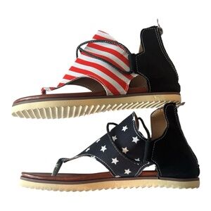 Patriotic Sandals - Red, White, and Blue